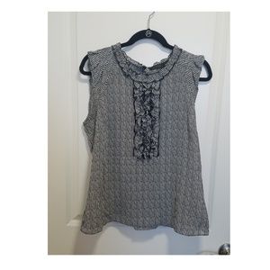 The Limited Black and White Ruffle Top